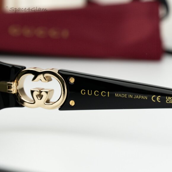 Gucci Women Sunglasses Black Grey Oval GG1660S 001 BRAND NEW main image 4